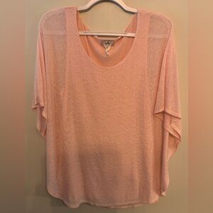 IVY RIDGE Elegant Sheer Pink with Irridesent Gems over Solid Top